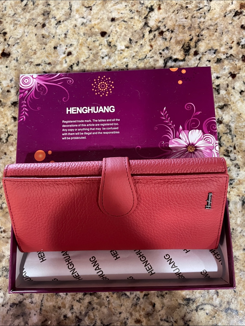 Henghuang Red Women's Leather Wallet